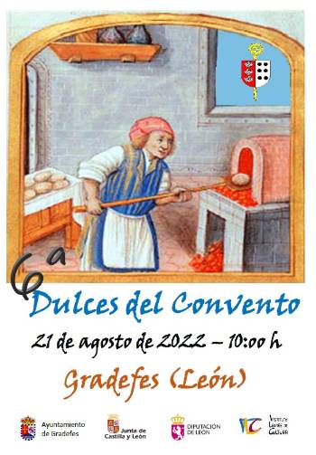 cartel VI Feria de los Dulces del Convento de Castilla y León - Gradefes 21 agosto 2021