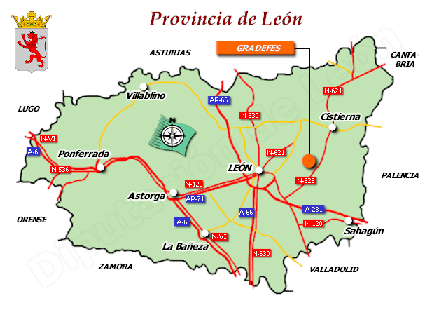 Mapa de la provincia de León